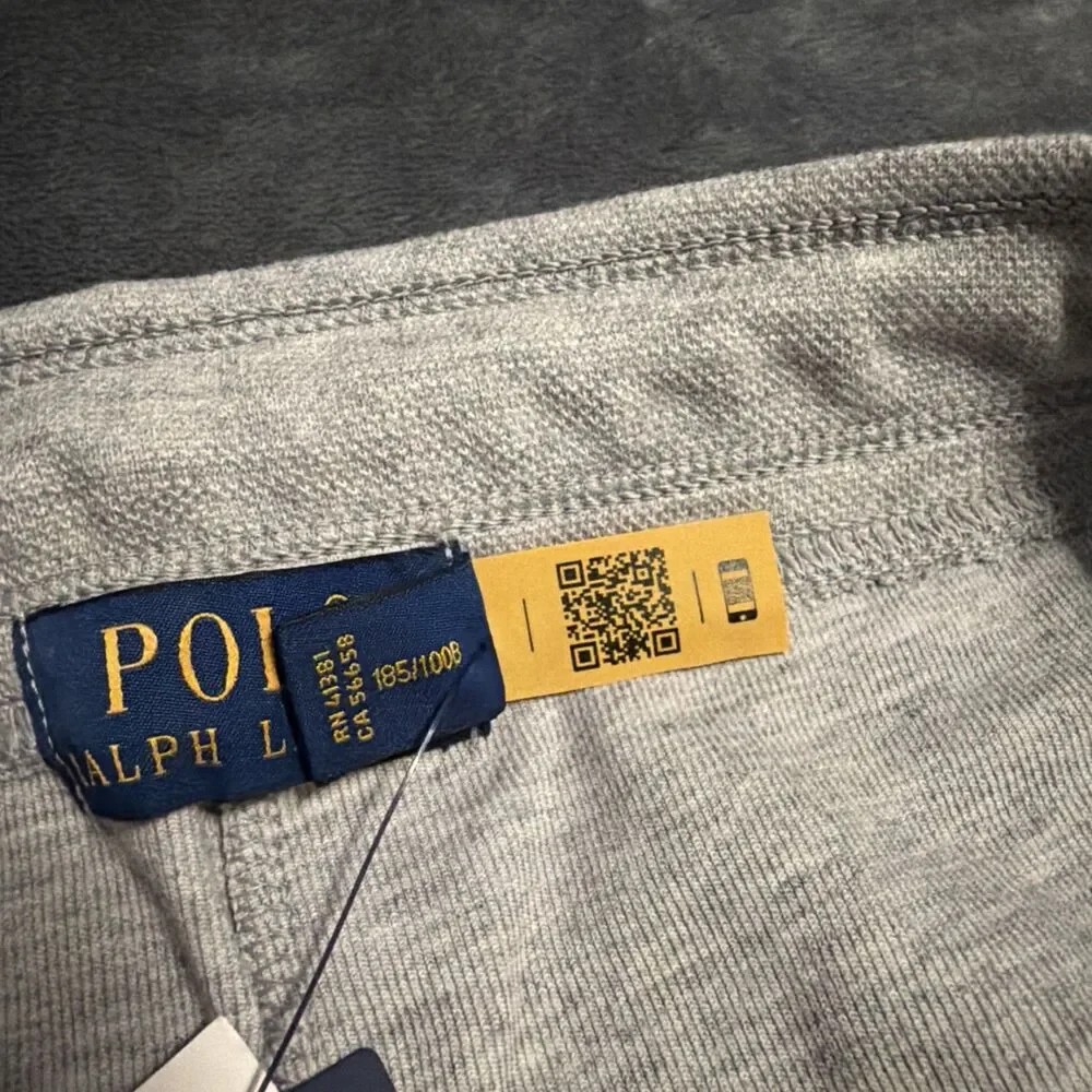 LARGE TALL Mens Polo Ralph Lauren Solid Knit Shorts Grey
